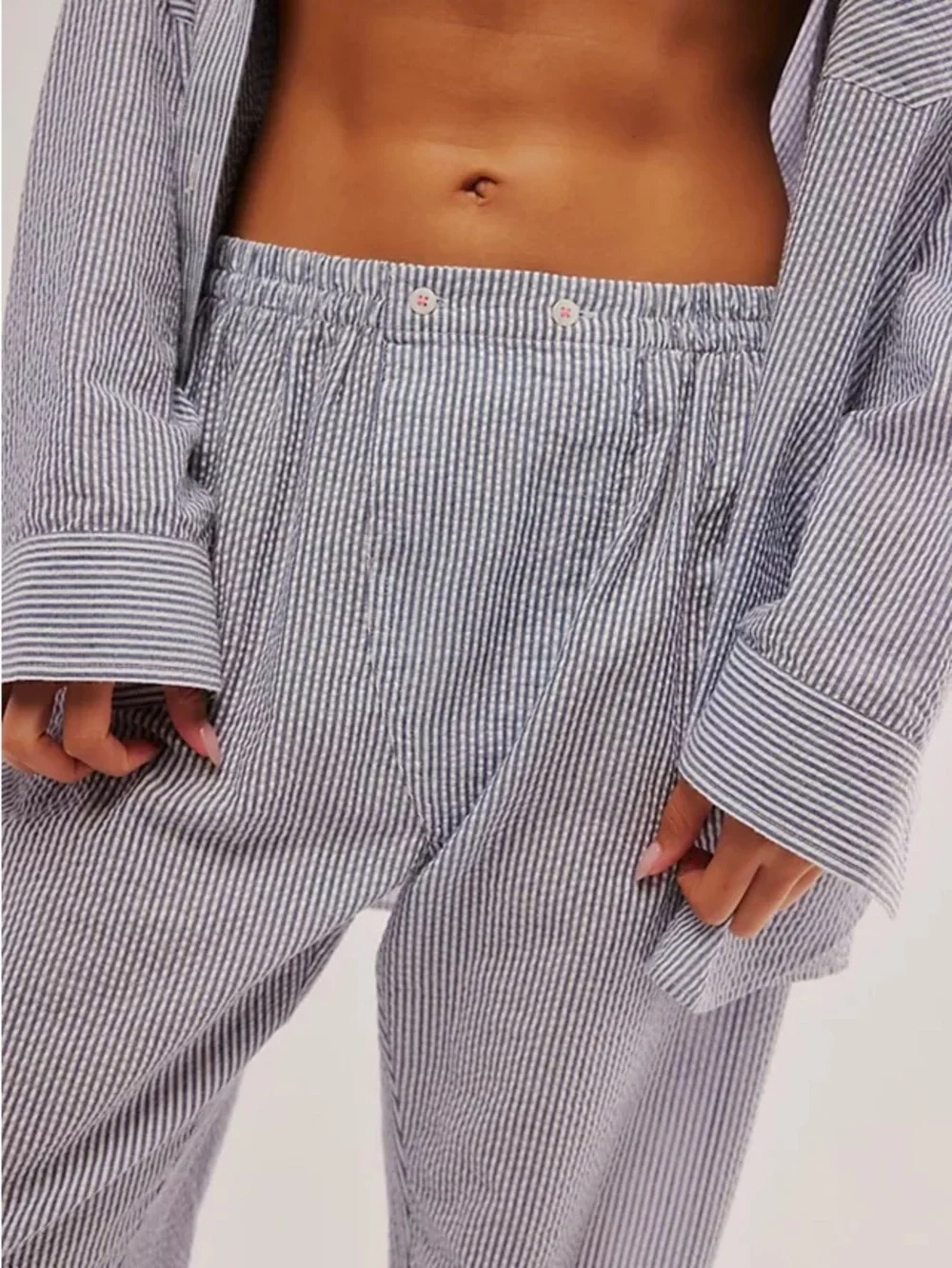 FREE PEOPLE Intimately Cloud Ten Striped Casual Lounge Pants Joggers